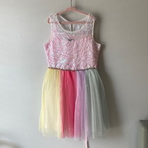 Rare Edition Sequin Rainbow Skirt Party Dress 8